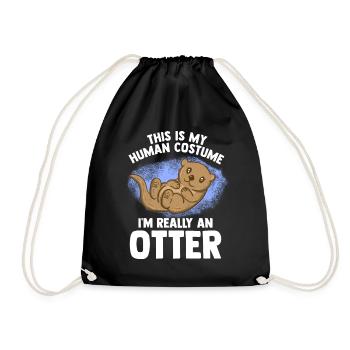 Animal loutre - Sac de sport léger - noir - Devant