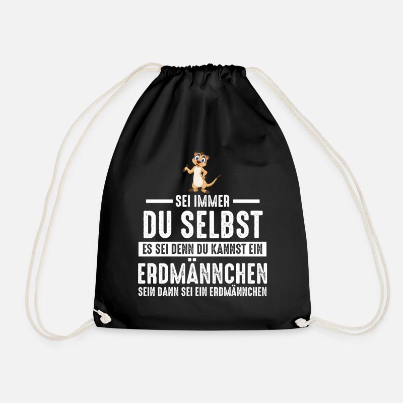 Erdmännchen Zootier Erdmännchenliebhaber Geschenk - Turnbeutel - Schwarz