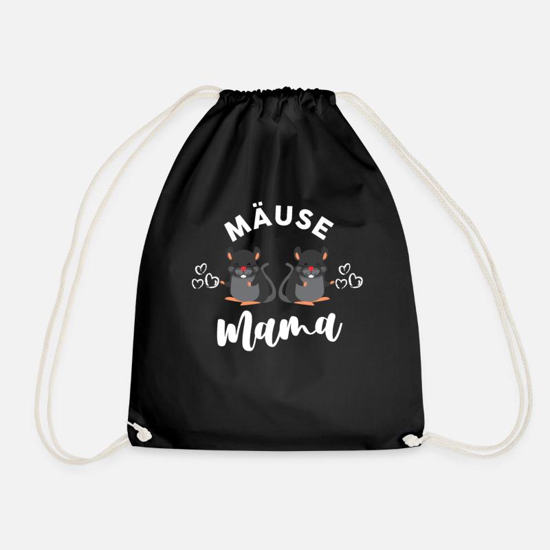 Maus Mama Mutter Muttertag Hausmaus Geschenk - Turnbeutel - Schwarz
