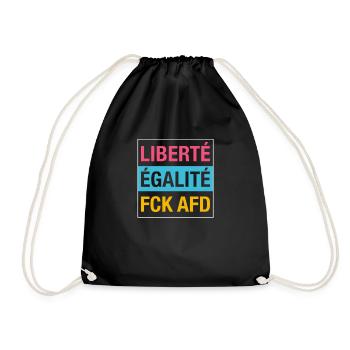 Liberté Égalité FCK AFD Shirt - Turnbeutel - Schwarz - Vorne