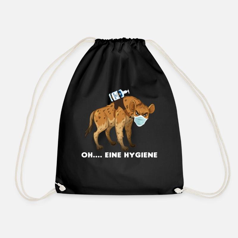 HYÄNE LUSTIGER SPRUCH GESCHENK MUNDSCHUTZ MASKE - Turnbeutel - Schwarz