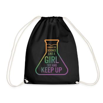 Future Science Girl Shirt I Know I Do Science - Drawstring Bag - black - Front