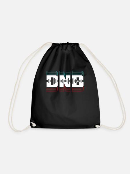 Drum N Bass DNB Drum & Bass Rave Dubstep Electro - Drawstring Bag - black