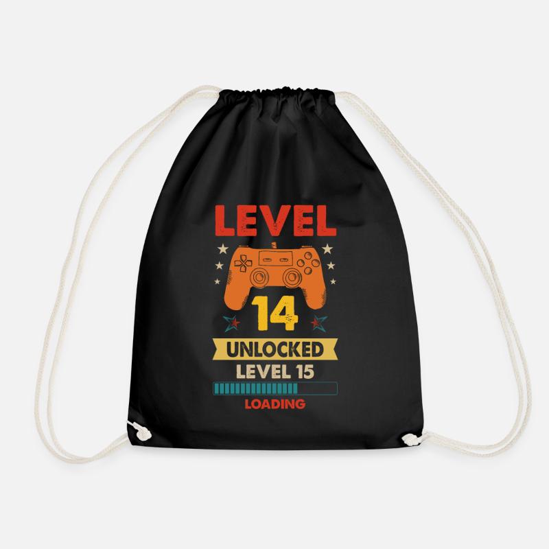 Level 14 unlocked 14. Geburtstag Gamer Geschenk - Turnbeutel - Schwarz