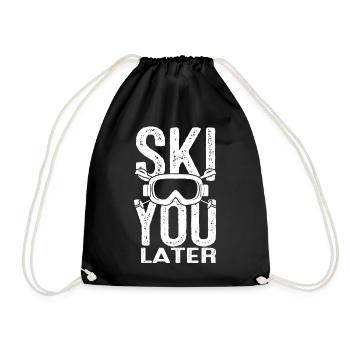 Ski sports d'hiver ski vacances neige - Sac de sport léger - noir - Devant