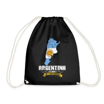 Argentinien - Turnbeutel - Schwarz - Vorne
