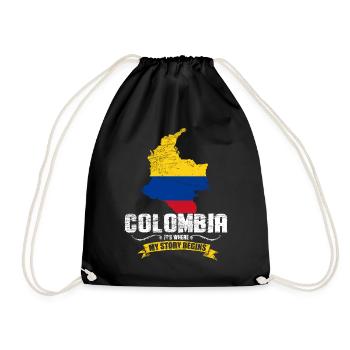 Colombia Fan - Drawstring Bag - black - Front