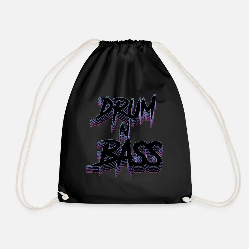 Drum N Bass DNB Drum & Bass Rave Dubstep Electro - Drawstring Bag - black