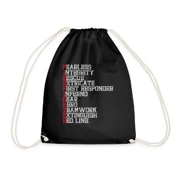 First Responder Firefighter Thin Red Line - Drawstring Bag - black - Front
