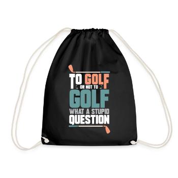 golf golfer golf club golfer gift idea - Drawstring Bag - black - Front