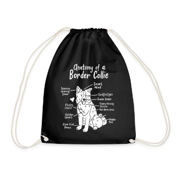 Border Collie - Drawstring Bag - black - Front