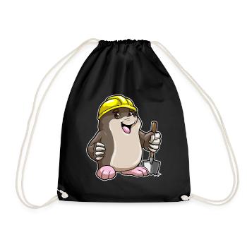 Mole Miner Shovel Mining - Drawstring Bag - black - Front