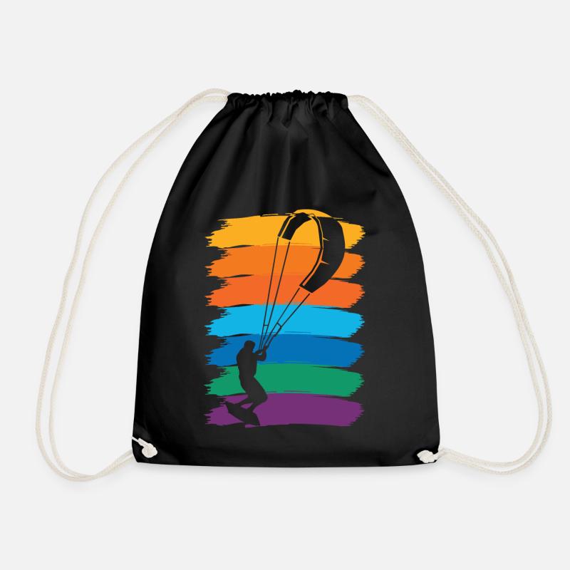 kite kitesurfer kiteboarding kiten kitesurfen - Turnbeutel - Schwarz