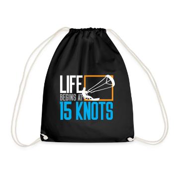 kite kitesurfer kiteboarding kiten kitesurfen - Turnbeutel - Schwarz - Vorne
