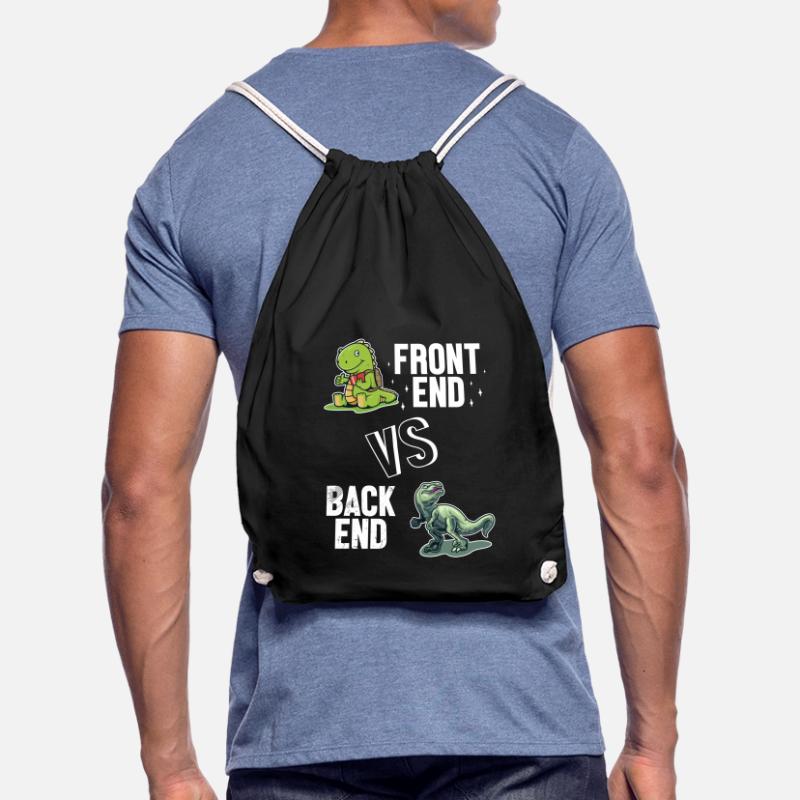 Frontend vs. Backend Developer Full Stack Drawstring Bag