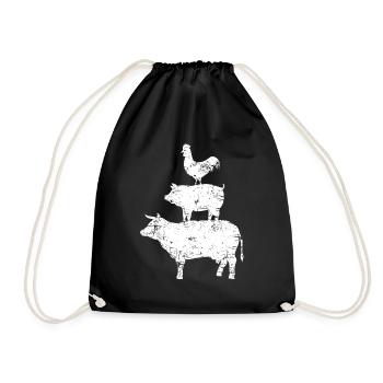 vache poulet poulet tour fermage ferme cadeau - Sac de sport léger - noir - Devant