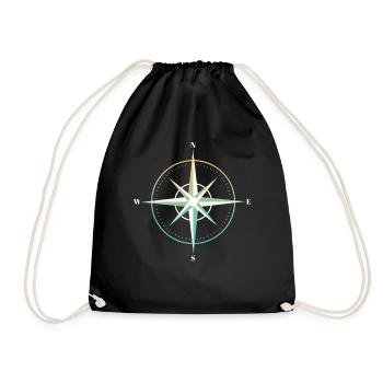 Compas, Kompass, En Plein Air, Nature, Faune - Sac de sport léger - noir - Devant
