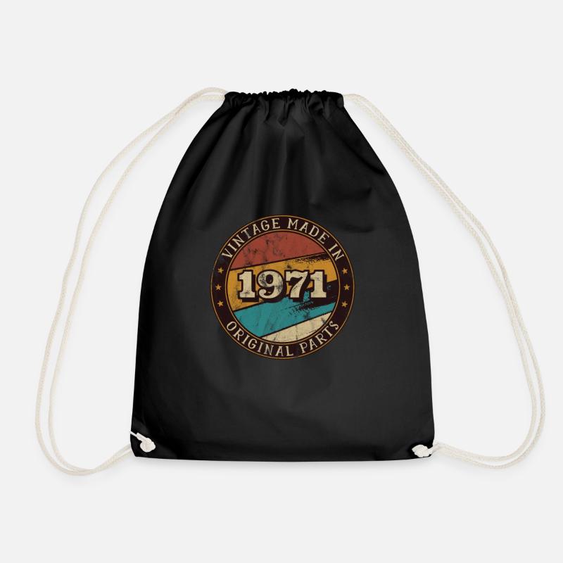 1971 Geburtstag Vintage Geschenkidee - Turnbeutel - Schwarz