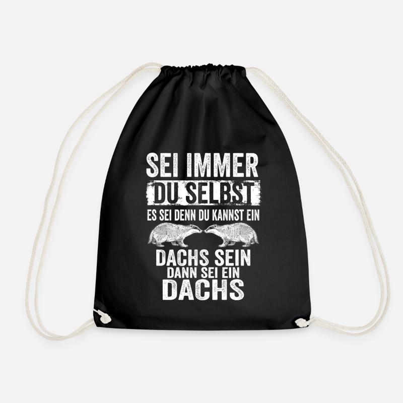 Dachs Raubtier Tierschützer Geschenk - Turnbeutel - Schwarz
