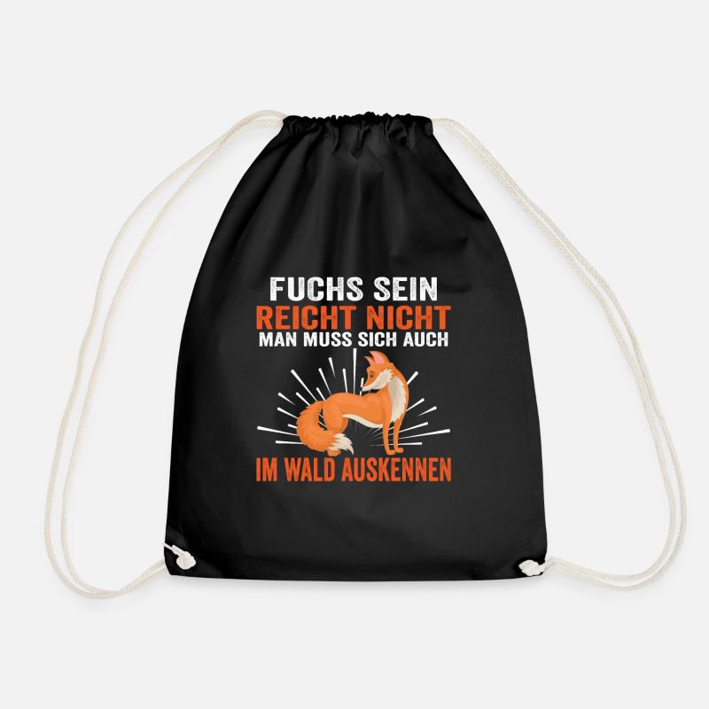 Fuchs Wald Jäger Rotfuchs Lustige Sprüche - Turnbeutel - Schwarz