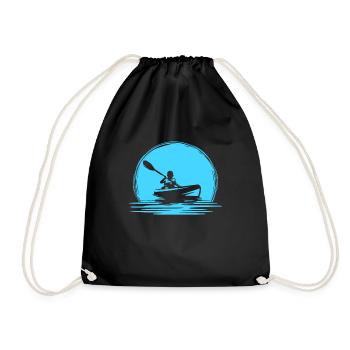 Retro Vintage Kanu Kayak Logo - Turnbeutel - Schwarz - Vorne