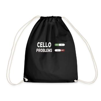 Cello Violoncello Cellist Cellospieler Geschenk - Turnbeutel - Schwarz - Vorne