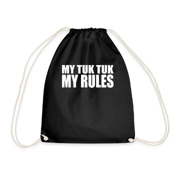 Funny Tee Shirt For Tuk Tuk Owners - Drawstring Bag - black - Front