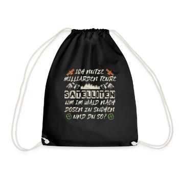Schöner Schatzsuche Spruch für Geocacher Geschenk - Turnbeutel - Schwarz - Vorne
