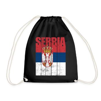 Drapeau de la Serbie - Sac de sport léger - noir - Devant