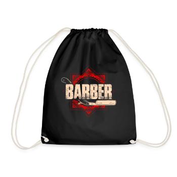 Barber profession beard beard bearer beard care hairdresser - Drawstring Bag - black - Front