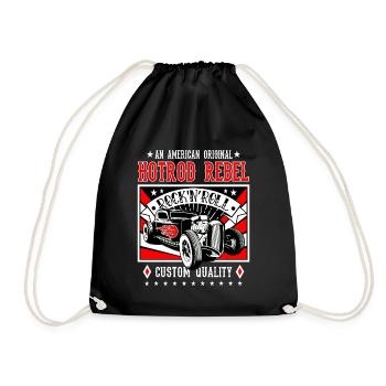Rockabilly Oldtimer Rock Rock N Roll - Turnbeutel - Schwarz - Vorne