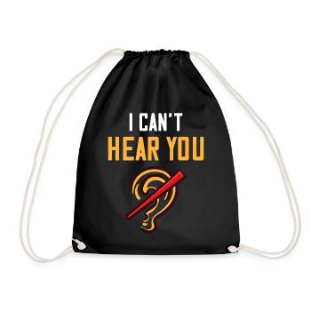 Deaf deaf deafness hearing loss hearing loss - Drawstring Bag - black - Front