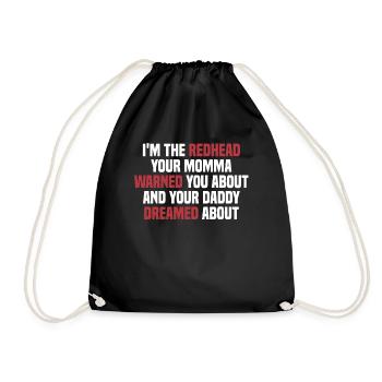 Roux rousse rousse rousse gingembre - Sac de sport léger - noir - Devant