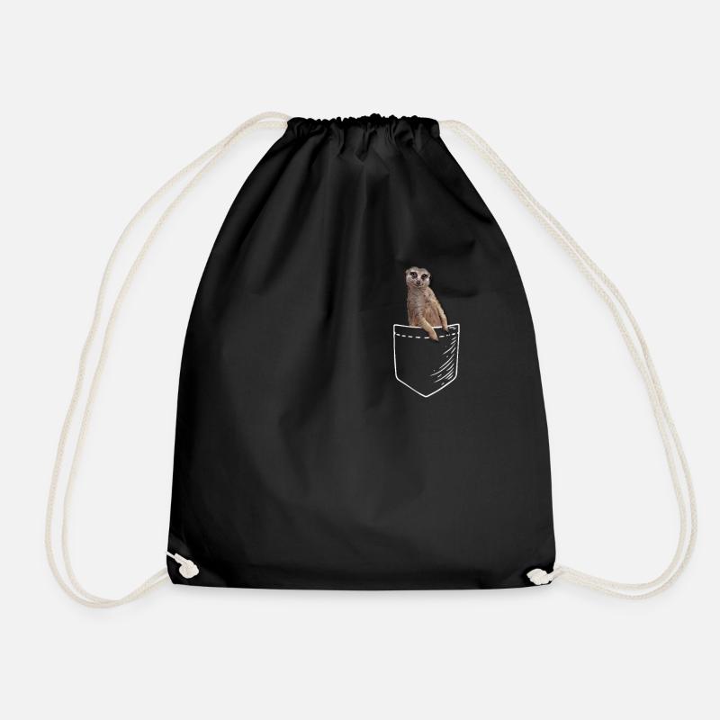 Meerkat - Drawstring Bag - black