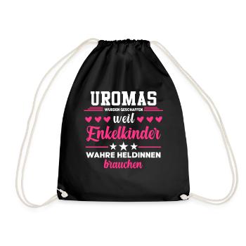 Uroma Heldin Urgroßmutter Oma Geschenke - Turnbeutel - Schwarz - Vorne