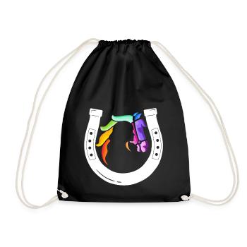 Rainbow Receiver Horseshoe - Drawstring Bag - black - Front