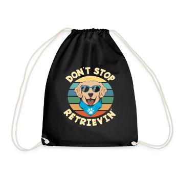 Golden Retriever Dog Best Friend - Drawstring Bag - black - Front