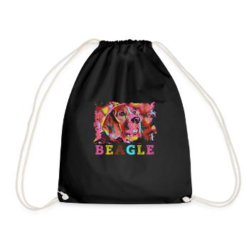 Beagle Mania - Drawstring Bag - black - Front