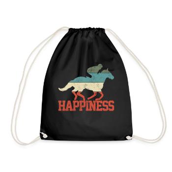 Rider Riding Horse - Drawstring Bag - black - Front