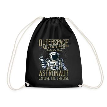 Astronaut Party - astronauts - Drawstring Bag - black - Front