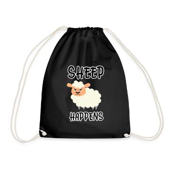 Sheep Happens - Sheep Farmer Farmer Farm - Drawstring Bag - black - Front