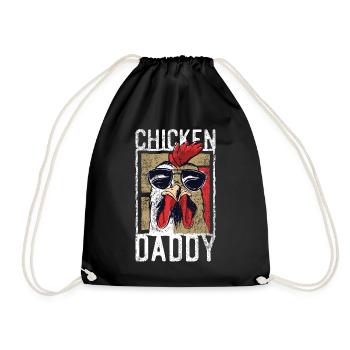Chicken Daddy-lustiges Design für den Hahn im Korb - Turnbeutel - Schwarz - Vorne