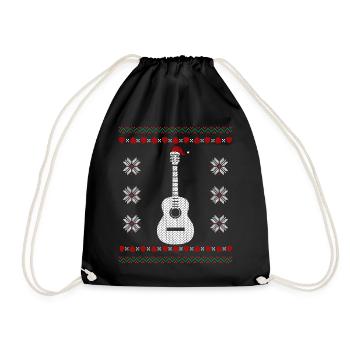 Guitar Ugly Christmas - Turnbeutel - Schwarz - Vorne