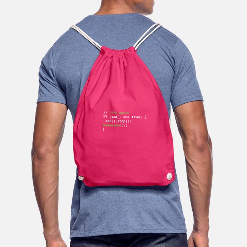 Coder Coding motto of life programmer Drawstring Bag