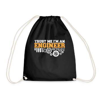 Engineer Gift -Trust Me Im An Engineer - Drawstring Bag - black - Front