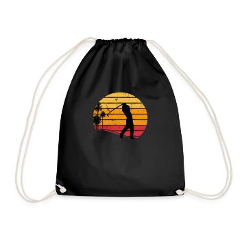 Golfer Golf Vintage Gift Retro Distressed Look - Drawstring Bag - black - Front