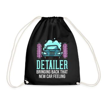 Car preparation car wash car vehicle cleaning - Drawstring Bag - black - Front