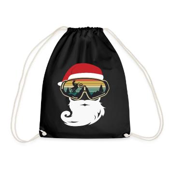 Motocross Christmas Motorbike Biker Gift - Drawstring Bag - black - Front