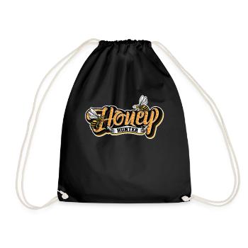 Honey Hunter Beekeeper Honey Bee - Drawstring Bag - black - Front