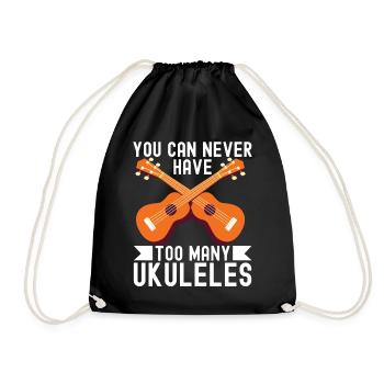 Ukulele Hawaii Uke Plucked Instrument Aloha Chord - Drawstring Bag - black - Front